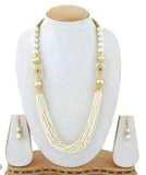 Glass Kundan Beaded Long Necklace For Girls