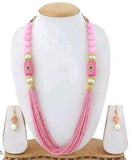 Glass Kundan Beaded Long Necklace For Girls