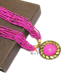 Seed Beads Necklace With Tibetan Pendant