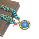 Seed Beads Necklace With Tibetan Pendant