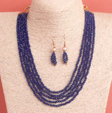 Crystal Beaded Multilayer Necklace Set