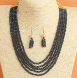 Crystal Beaded Multilayer Necklace Set