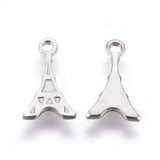 12x7mm Stainless Steel Charm, Eiffel Tower