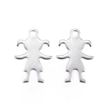 16x11 Stainless Steel Girl Silhouette Charms