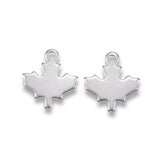 13x12mm Autumn Theme Stainless Steel Maple Leaf Charms