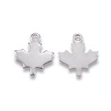 13x12mm Autumn Theme Stainless Steel Maple Leaf Charms