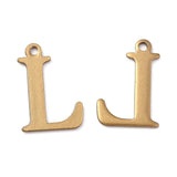 5 Pcs 12x8mm Letter L Stainless Steel Alphabet Charms Antique Bronze