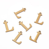 5 Pcs 12x8mm Letter L Stainless Steel Alphabet Charms Antique Bronze