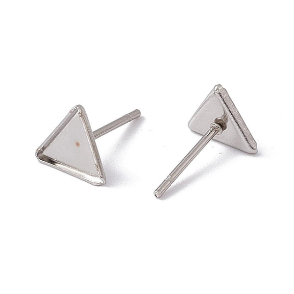 7x7mm, 304 Stainless Steel Stud Earring Posts, Triangle – beadsnfashion