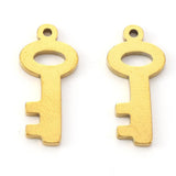 10 Pcs, 19x8.5mm Laser Cut Key Stainless Steel Pendants