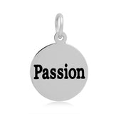 19x16mm Stainless Steel Enamel Pendants Flat Round with Word Passion