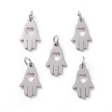 15x9.5mm Hamsa Hand Stainless Steel Pendants