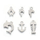 Stainless Steel Charms Fish, 6 Patterns