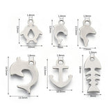 Stainless Steel Charms Fish, 6 Patterns