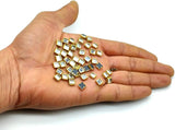 50gm, 6x6mm, Brass Kundan Stones Square