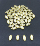 50gm, 6x3mm, Brass Kundan Stones Eye Shape