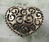 Antique Silver Filigree Heart Pendant