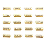 80 Pcs, 21x8mm Tibetan Alloy Rectangle Word Charms Pendants Antique Golden