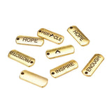 80 Pcs, 21x8mm Tibetan Alloy Rectangle Word Charms Pendants Antique Golden