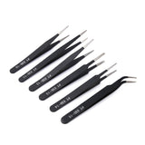 6 Pcs Set Iron Beading Tweezers Sets Black