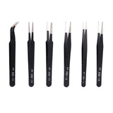 6 Pcs Set Iron Beading Tweezers Sets Black