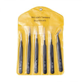 6 Pcs Set Iron Beading Tweezers Sets Black