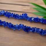 Blue Glass Chips 2 Strings, 5-8mm, Approx 260 Pcs