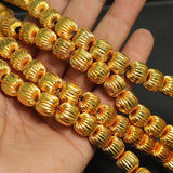 Brass Kharbuja Gold Beads