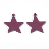 33x31mm Spray Painted Wood Star Pendants