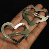 2.25 Inch Silver Heart Shape Hair Clip