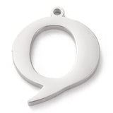 19x15mm Stainless Steel Letter Q Pendant Rhinestone Setting