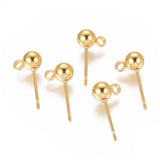 304 Stainless Steel  Micro Plated Gold Ear Stud Components