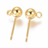 304 Stainless Steel  Micro Plated Gold Ear Stud Components