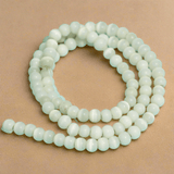 5mm White Cat's Eye Round Beads