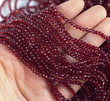 100 Pcs, 4mm Trans Maroon Crystal Faceted Rondelle Beads