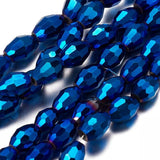 4x6mm Faceted Crystal Oval Metallic Beads