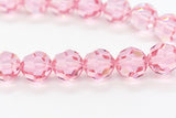 6mm Faceted Crystal Football Beads