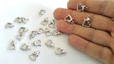 10 Pcs, 10X8mm Finish Heart Lobster Clasps