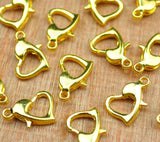 10 Pcs, 10X8mm Finish Heart Lobster Clasps