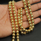 1 String, Acrylic Golden Japanese Pearls Beads