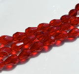 4x6mm Faceted Crystal Drop Beads