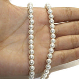 1 String, White Round Shell Pearl Beads