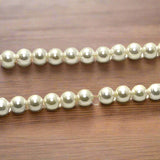 1 String, White Round Shell Pearl Beads