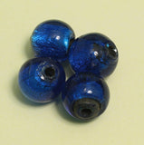 Glass Silver Foil Round Beads