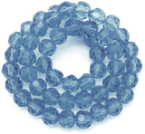 8mm Faceted Crystal Football Beads