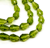 20 Hand Cut Faceted Glass Drop Beads 15x10mm