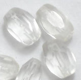 100 Faceted Oval Beads White 6x3mm