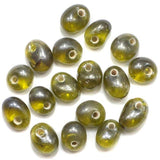 200 Tumble Drop Beads Olive Green SP 10x6mm