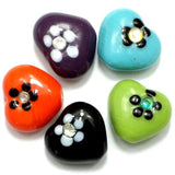 20+ Fancy Flower Heart Beads Assorted 18x20 mm