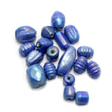 100+ Plain Beads Blue Rainbow 10-18mm